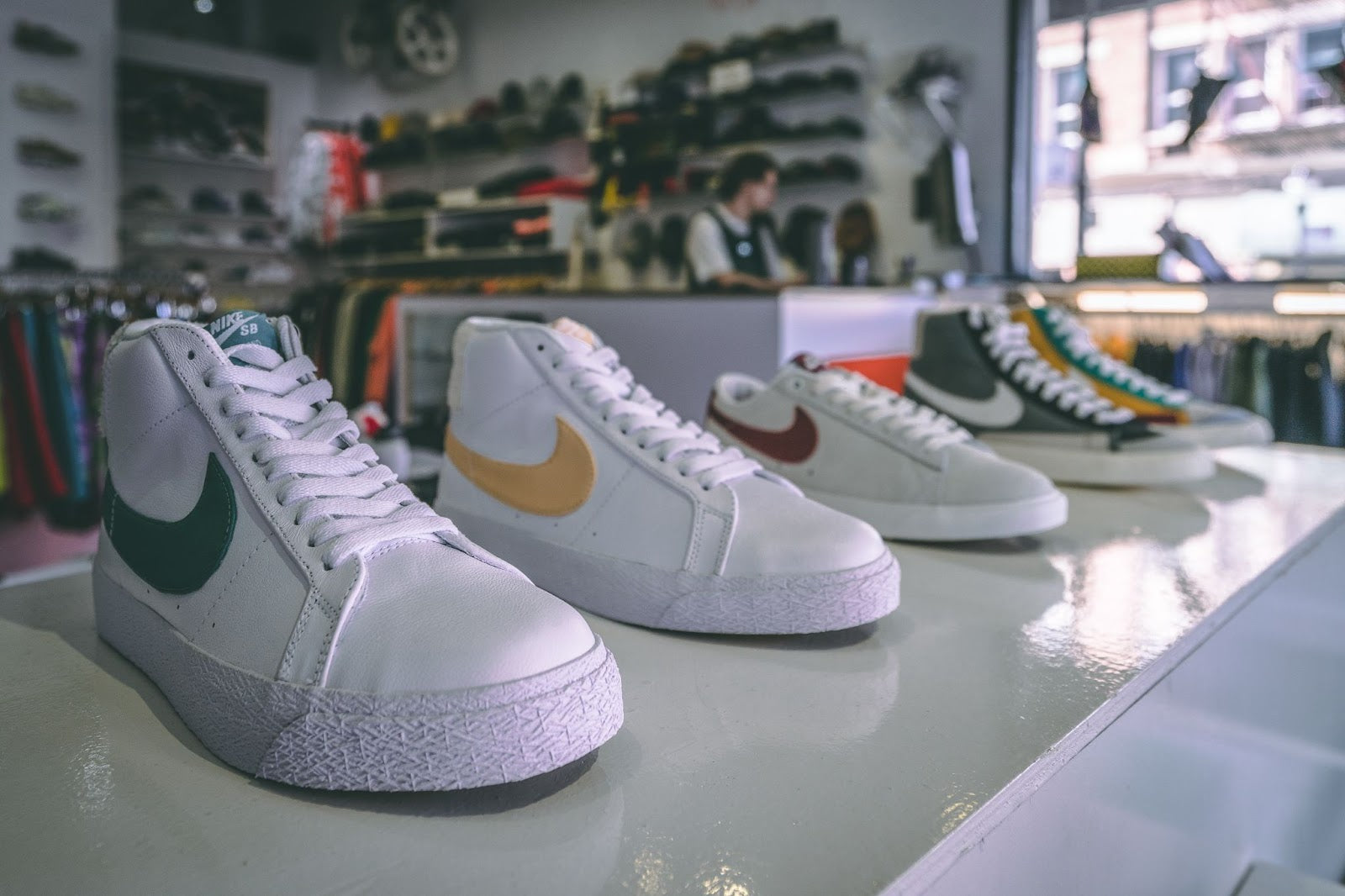 Nike Blazer shoes on a shelf