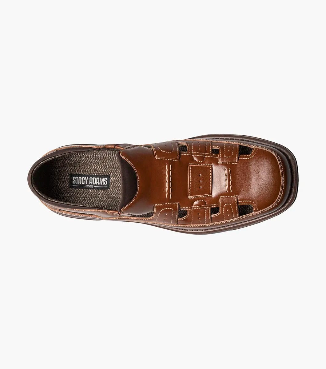 Stacy Adams Sebring Mens Leather Fisherman Sandals – BigShoes Stacy Adams Sebring Mens Leather Fisherman Sandals – BigShoes