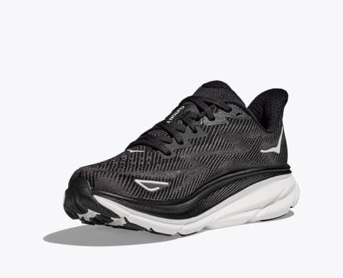 NIB HOKA ONE ONE MEN\'S CLIFTON 9 BWHT‎ BLACK WHITE RUNNING SNEAKERS 11 WIDE Men main image 3
