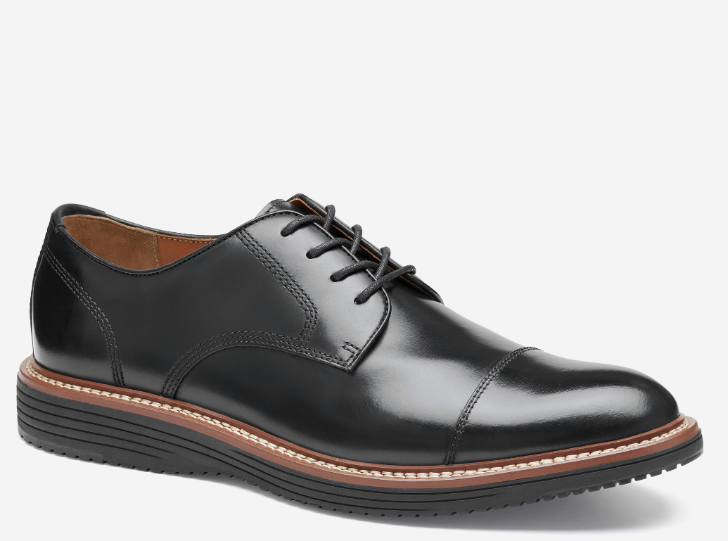 Johnston & Murphy Upton Cap Toe - Black Full Grain Johnston & Murphy Upton Cap Toe - Black Full Grain
