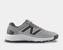 New Balance Golf Fresh Foam Contend v3 golf shoes in gray with mesh upper, Fresh Foam midsole, and spiked outsole, side view.