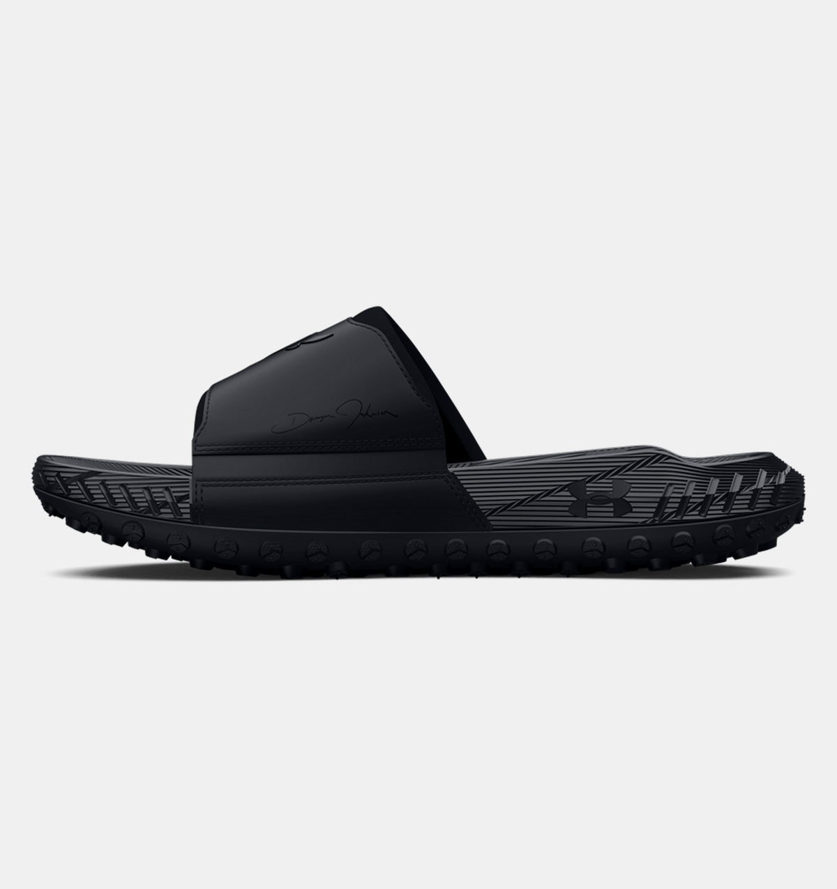 Under Armour Project Rock 3 Slide Men\'s Size 7 Black Brahma Bull Sandals 3026034 Under Armour Black Sandals for Men for sale | eBay main image 3