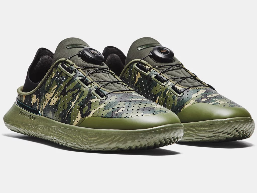 UA slip speed trainer mesh in Camo, worn a handful of of times size 14 Slip in. Speed up. The UA SlipSpeed Mega Camo adapts to your  main image 3