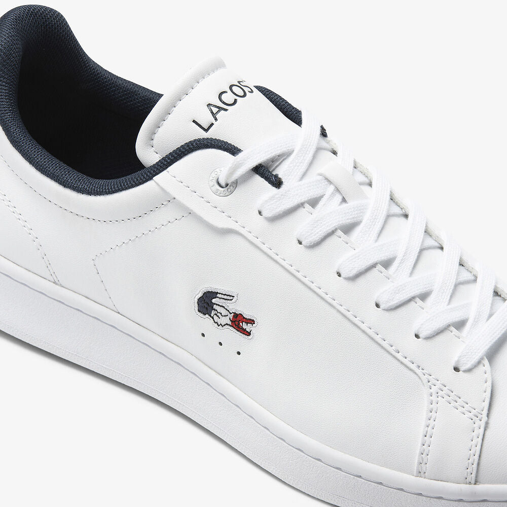LACOSTE MEN\'S WHITE CARNABY BIG CROC EMBROIDERED LEATHER TENNIS/FASHION SHOES Lacoste Men main image 3