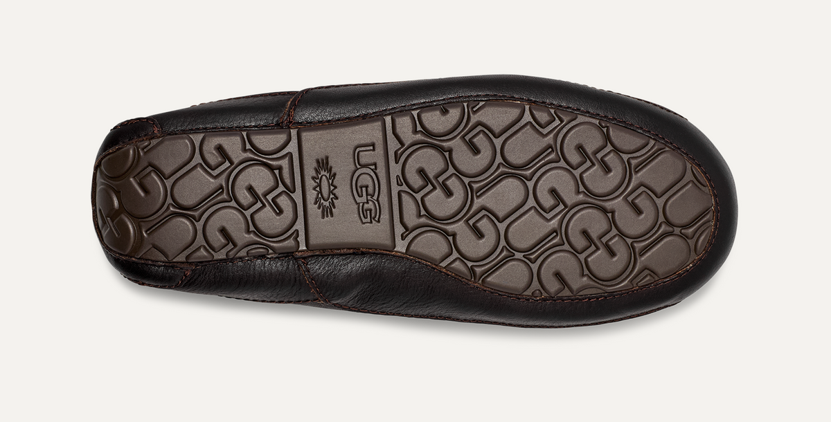 UGG Men\'s Dark Brown Leather Slip-Ons Ascot Matte Leather Slipper Size 10 Men main image 4