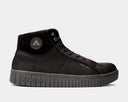 A high top black work sneaker with a lace-up closure and the Airwalk logo on the tongue.