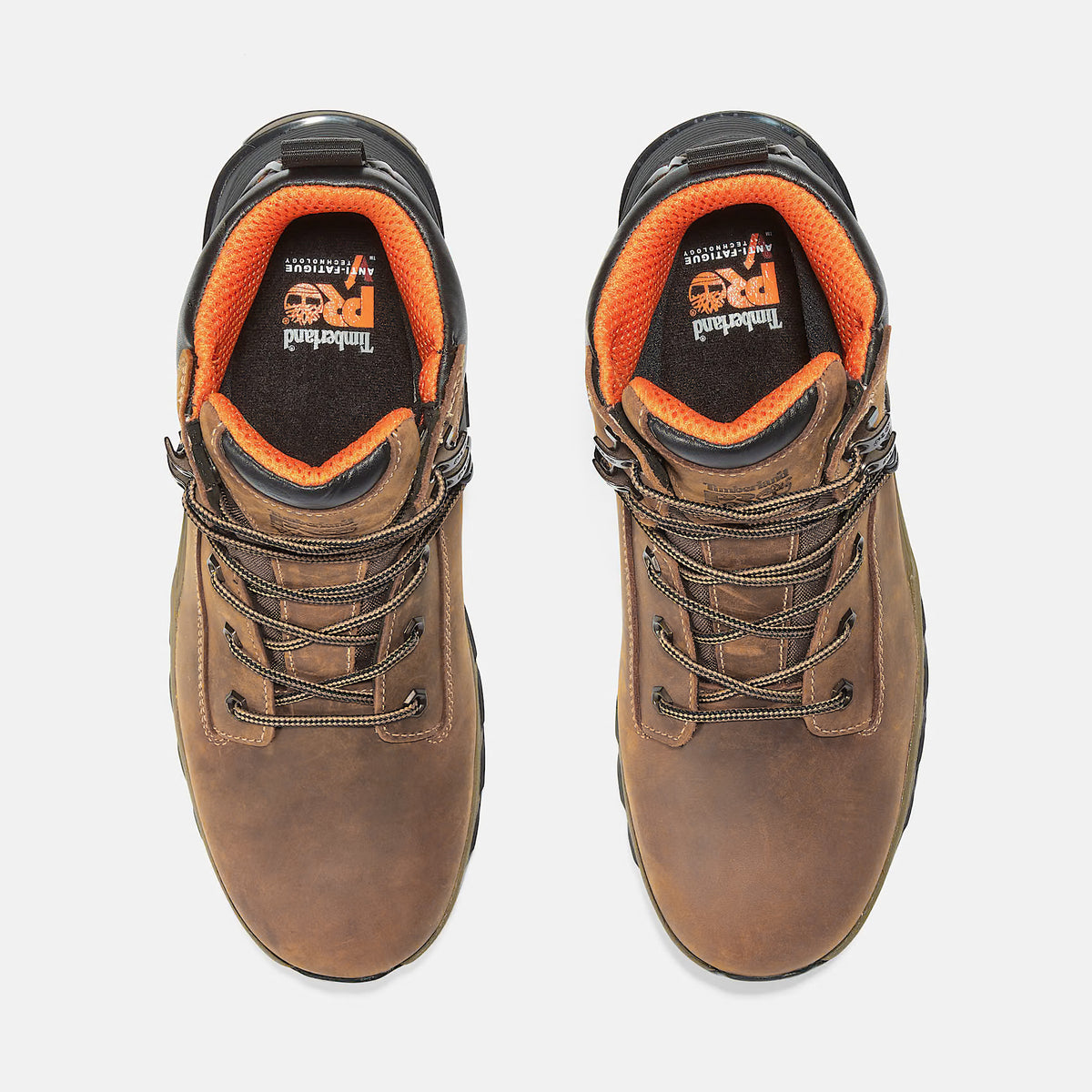 Timberland Brown Leather Work Boots with Orange Lining Men main image 3