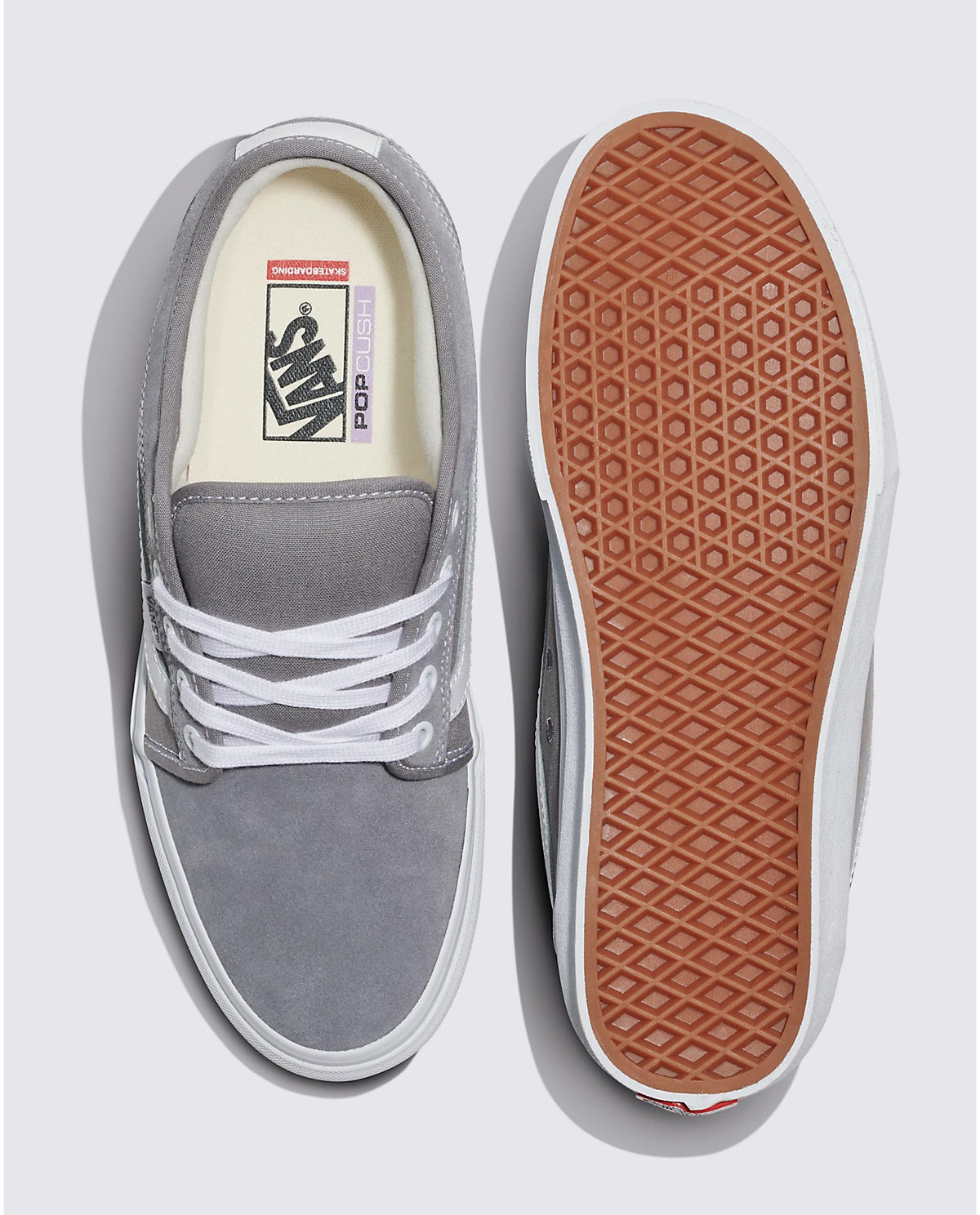 VANS Skate Chukka Low Mens Canvas Athletic Skateboarding Shoes Size 7 Gray White Vans Men main image 3