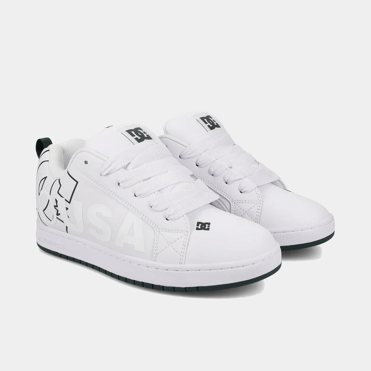 DC Court Graffik Black Skate Shoes in Large Sizes – BigShoes