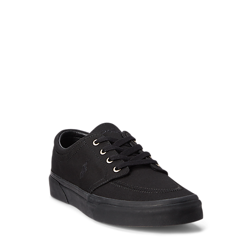 Polo Ralph Lauren Faxon Shoes Mens Size 11.5 D Black White Canvas Lace Up Logo Amazon.com | POLO RALPH LAUREN Men main image 3