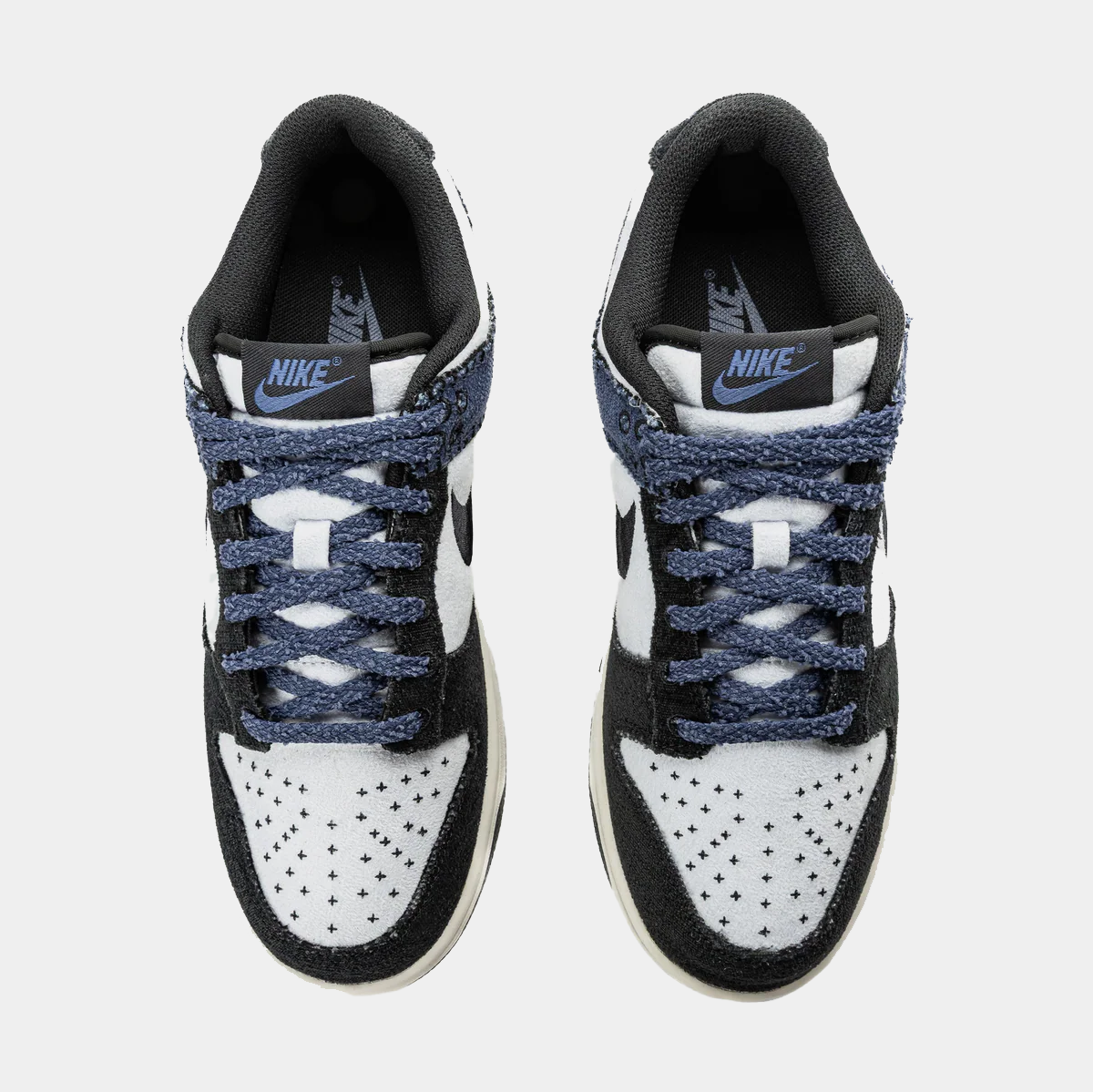 Nike Black & Blue Sneakers | Lace-Up, Low Heel, Size 10.5 Nike Air Jordan 1 Low University Blue Black Size 10 553558  main image 4