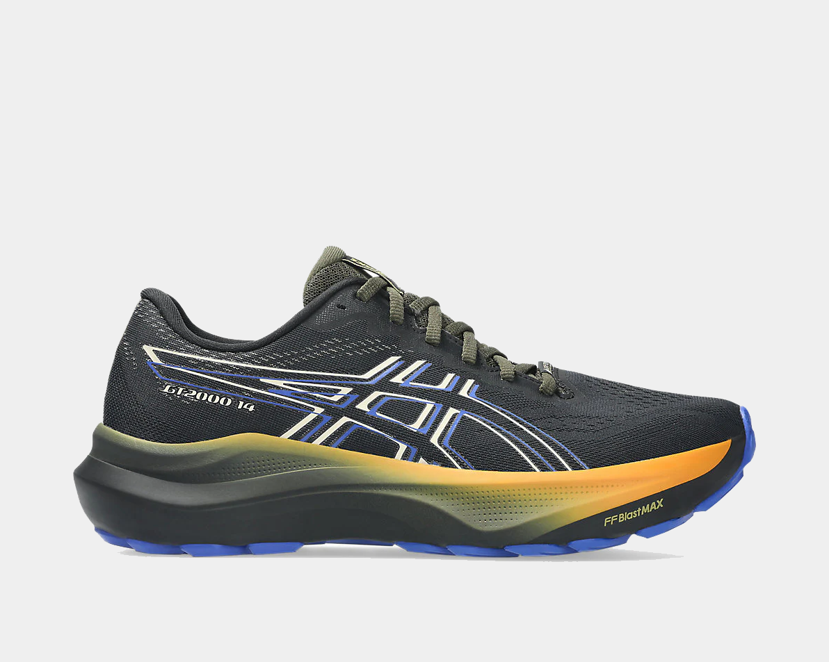 Asics Black Running Shoes with Blue and Yellow Gradient Midsole Asics GT 2000 12 Lite Show  main image 3