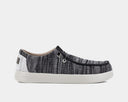 Volcom Chill Composite Toe ESD Slip-On shoes in black and white knit upper with slip-on design and cushioned sole, side view