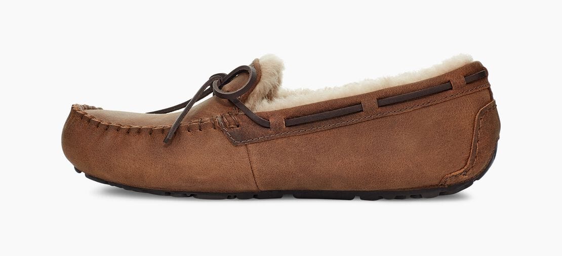 UGG Olsen Men\'s Suede Shearling Lined Moccasin Slippers Shoes Size 10 Brown UGG Olsen Slippers for Men - Large Sizes – BigShoes main image 2