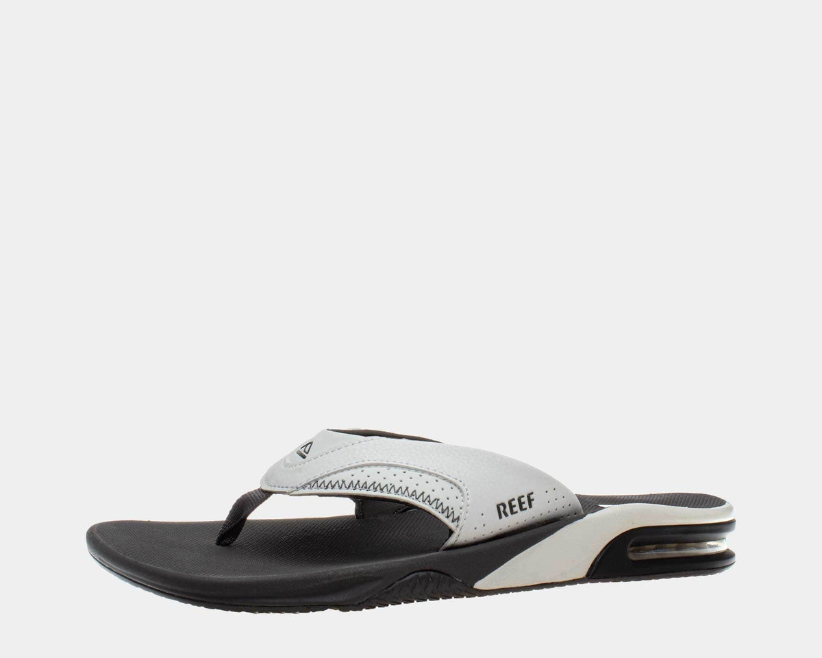 REEF Leather Flip Flops Mens 13 • Cushion Footbed • Beige Gray Sandals Comfort bad655da3c37ac89095171f8ad5018  main image 3