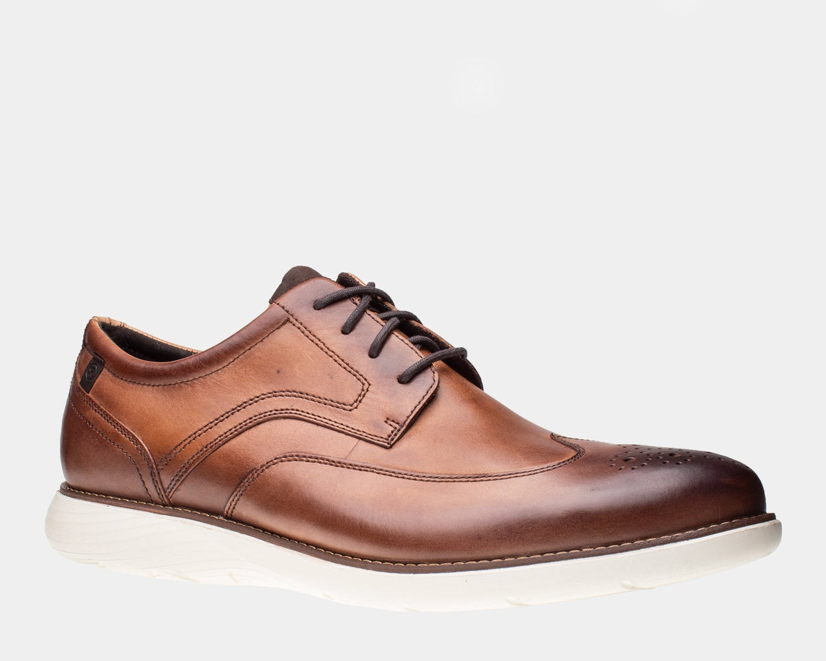Rockport Brown Leather Oxford Shoes with Wingtip Design Mens Leather Wingtip Dress Oxfords Brown Rockport Shoes  main image 4