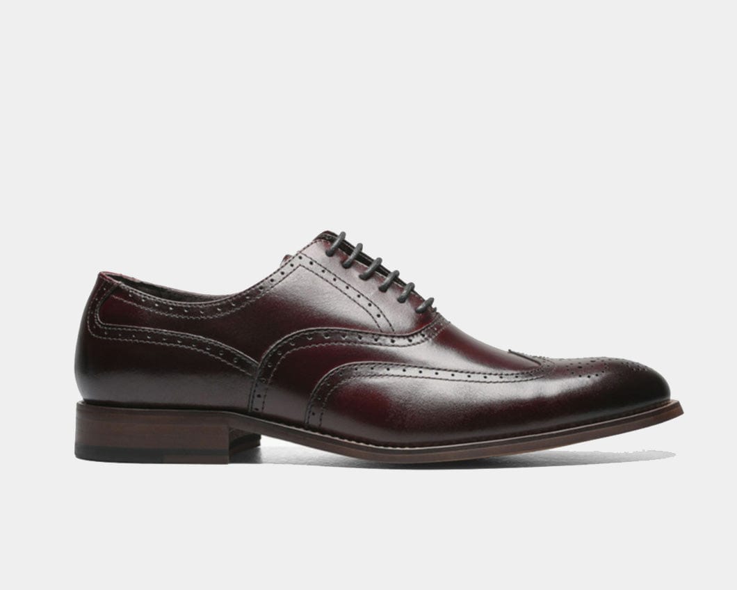 burgundy stacy adams dress shoes Stacy Adams Madison 00015-641 Burgundy Multi Goatskin Cap-Toe Lace-Up Boots